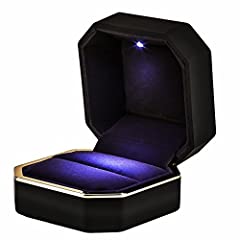 AVESON Luxury Ring Box, Square Velvet Wedding Ring for sale  Delivered anywhere in UK