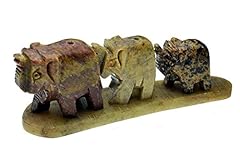 Soapstone elephants row for sale  Delivered anywhere in Ireland