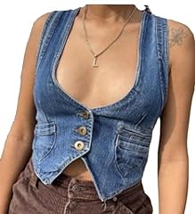 Women button denim for sale  Delivered anywhere in UK