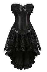 Used, Grebrafan Gothic Lace Trim Corset Zip with Fluffy Pleated for sale  Delivered anywhere in Canada