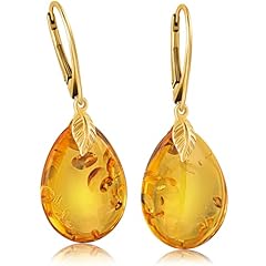 Leverback amber earrings for sale  Delivered anywhere in USA 