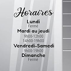 Stickers horaires vitrine d'occasion  Livré partout en France