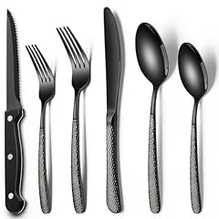 Black hammered silverware for sale  Delivered anywhere in USA 