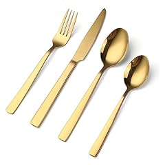 Gold flatware set for sale  Delivered anywhere in UK