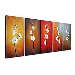 Wieco Art Large Modern Colorful Flowers Artwork 5 Piece for sale  Delivered anywhere in Canada