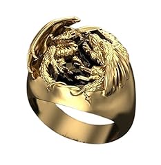 Gold Dragon Ring for Men, Punk Dragon Wing Ring Gothic, used for sale  Delivered anywhere in UK