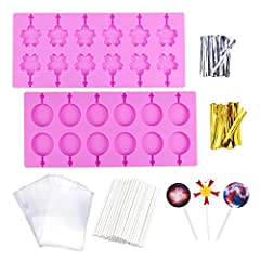 SelfTek 2 Pack Silicone Lollipop Moulds Round and Sakura for sale  Delivered anywhere in UK