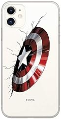 ERT GROUP custodia per cellulare per Apple Iphone 11 originale e con licenza ufficiale Marvel, modello Captain America 023 adattato alla forma dello smartphone, parzialmente trasparente usato  Spedito ovunque in Italia 