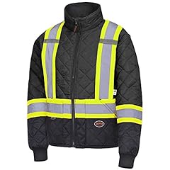 Pioneer 5017 High Visibility Reflective Insulated Freezer Jacket, Diamond Quilted Polyester, Gusseted Action Back, Unisex, Black, L, V1170170-L, used for sale  Delivered anywhere in Canada