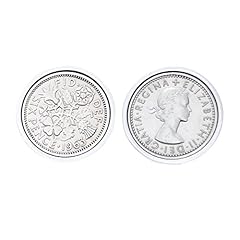 Polished sixpence cufflinks for sale  Delivered anywhere in UK