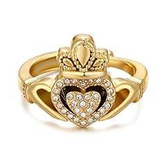 Gold claddagh adjustable for sale  Delivered anywhere in UK