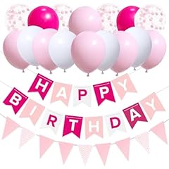 Pink happy birthday for sale  Delivered anywhere in UK