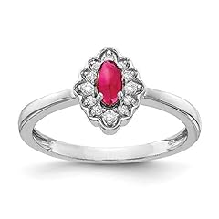 14k White Gold Diamond and Cabochon Ruby Ring, Size for sale  Delivered anywhere in UK