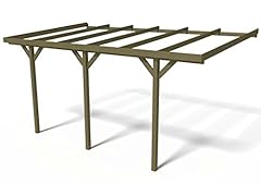 Carport bois adossé d'occasion  Livré partout en Belgiqu