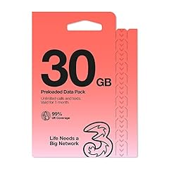 Three mobile 30gb for sale  Delivered anywhere in UK