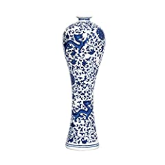 Vase en céramique en porcelaine bleue et blanche fait d'occasion  Livré partout en France