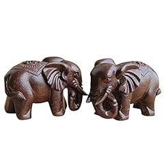 2pcs Mini Wooden Elephant Statue Miniature Fairy Garden for sale  Delivered anywhere in Canada