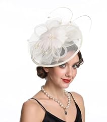 Sinamay flower feather for sale  Delivered anywhere in UK