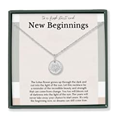 LOTUS NECKLACE New Beginnings gift for her (SILVER) for sale  Delivered anywhere in USA 