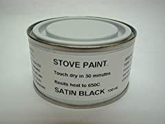 1 x 150ml Satin Black Heat Resistant Stove Paint for for sale  Delivered anywhere in Ireland