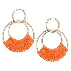 Raffia hoop earrings for sale  Delivered anywhere in USA 