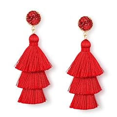 Red tassel earrings for sale  Delivered anywhere in USA 