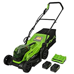 Greenworks 2 x 24V (48V) 14" Brushless Cordless Lawn, used for sale  Delivered anywhere in USA 