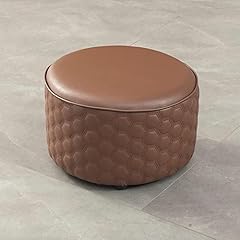 Round leather ottoman for sale  Delivered anywhere in UK