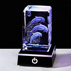 Crystal engraved dolphins for sale  Delivered anywhere in UK