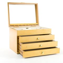 Mele & Co Large Chest Beech Wood Style Wooden Jewellery for sale  Delivered anywhere in UK