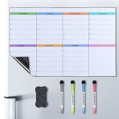 POPRUN Magnetic Weekly Planner Whiteboard Fridge Calendar,Dry for sale  Delivered anywhere in UK