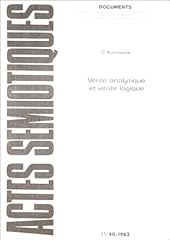 Vérité analytique vérité d'occasion  Livré partout en France