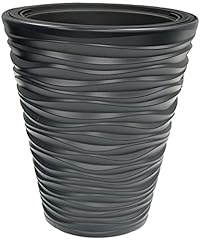 Used, Large Rippled Black Planter Plant Pot 44cm Tall Indoor for sale  Delivered anywhere in UK