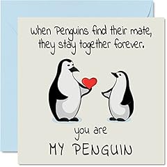 Anniversary card penguin for sale  Delivered anywhere in UK