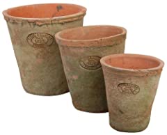 Esschert Design AT01 Set di 3 vasi Rotondi, in Terracotta, Effetto Anticato, usato usato  Spedito ovunque in Italia 