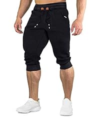EKLENTSON Mens 3 Quarter Joggers Sweatpants Cotton, used for sale  Delivered anywhere in UK