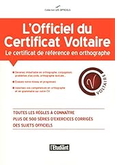 Officiel certificat voltaire d'occasion  Livré partout en France