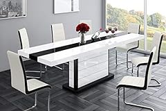 Design Esstisch Tisch HE-555 Weiß - Schwarz Hochglanz gebraucht kaufen  Wird an jeden Ort in Deutschland