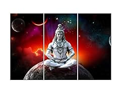 Shiva Lord Wall Art Hindu Gods Posters and Prints Hindu Gods Portrait Canvas Wall Painting Religious Hinduism Picture for Bedroom Living Room 3 Piece Wall Decor Framed Ready to Hang (20x40 inch x3), used for sale  Delivered anywhere in Canada