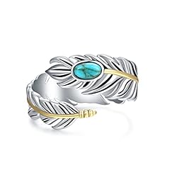 Turquoise feather ring for sale  Delivered anywhere in USA 
