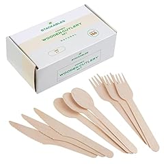 Disposable wooden cutlery for sale  Delivered anywhere in UK