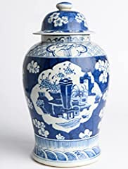 Premium Large Handmade Blue and White Porcelain Ginger Jar Antique Style 24x26x46cm for sale  Delivered anywhere in Canada