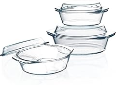Glass round casserole for sale  Delivered anywhere in UK