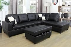 Sienwiey black leather for sale  Delivered anywhere in USA 