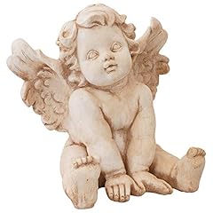 Ángel sentado figura de ángel jardín decoración piedra artificial estilo antiguo segunda mano  Se entrega en toda España 