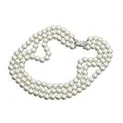 Simulated Pearl Necklace Rhinestone Faux Diamond Clasp for sale  Delivered anywhere in Canada
