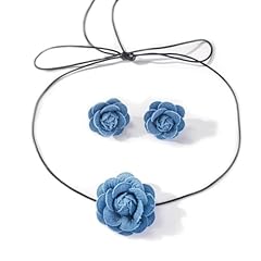 Vintage denim flower for sale  Delivered anywhere in USA 