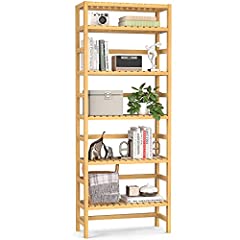 Homykic Bookshelf, 6-Tier Bamboo Adjustable 63.4” Tall for sale  Delivered anywhere in USA 