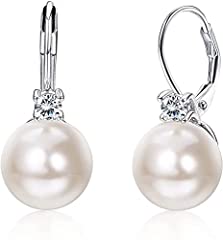 Used, Milacolato 925 Sterling Silver Pearl Earrings for Women for sale  Delivered anywhere in UK