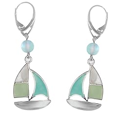 Sailboat seaglass earrings for sale  Delivered anywhere in USA 